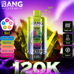 Bang 120000 Puffs 5 in 1 Vape-blueberry ice-kiwi passion fruit guava-triple melon-peach pineapple-passionate kiss-disposable vape