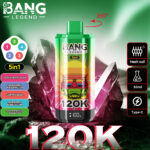 Bang 120000 Puffs 5 in 1 Vape-strawberry kiwi-blueberry watermelon-gummy bear-blueberry bubble gum-sour mango pineapple-disposable vape