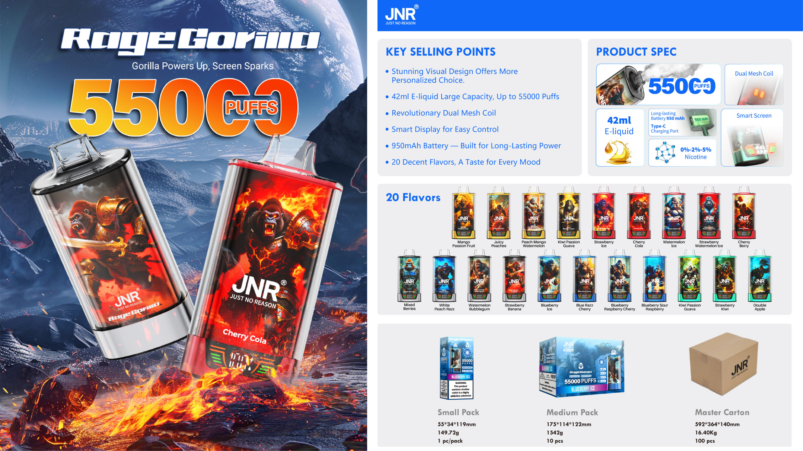 JNR CATALOG RageGorilla 55000 puffs poster JNR CATALOG RageGorilla 55000 puffs poster