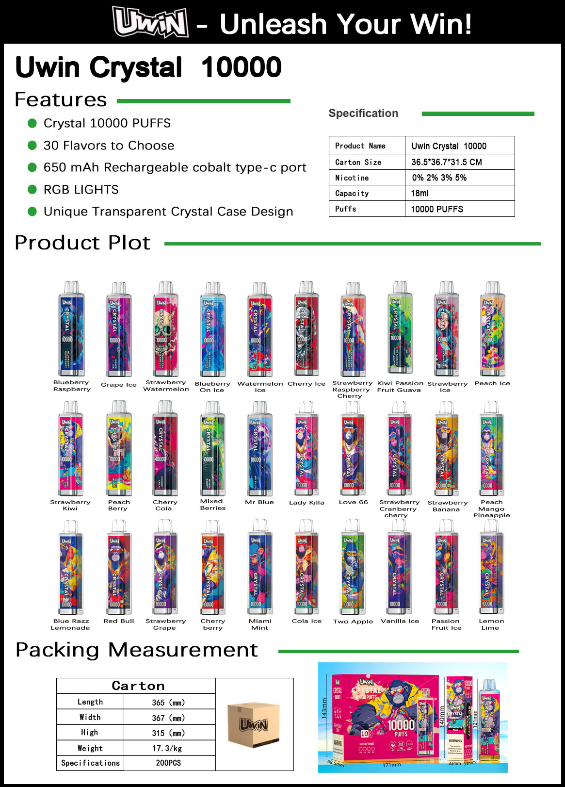 Uwin Crystal 10000 product information