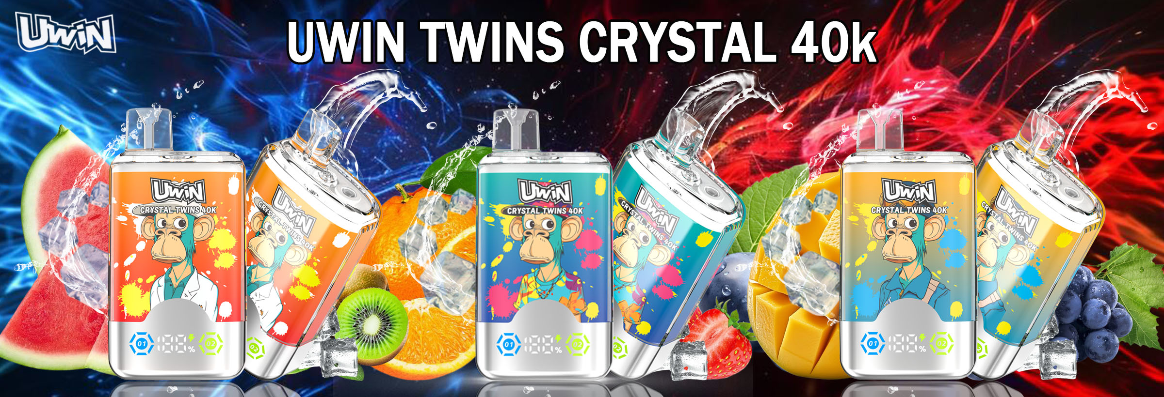 Uwin RandM Twins Crystal 40000 Puffs Banner