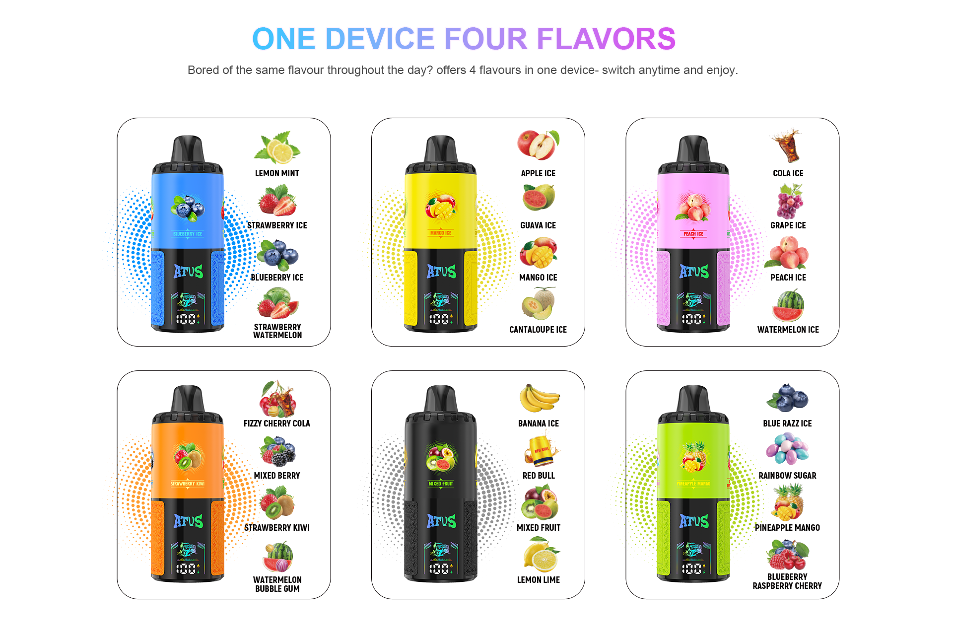 ATVS 60k Flavors List