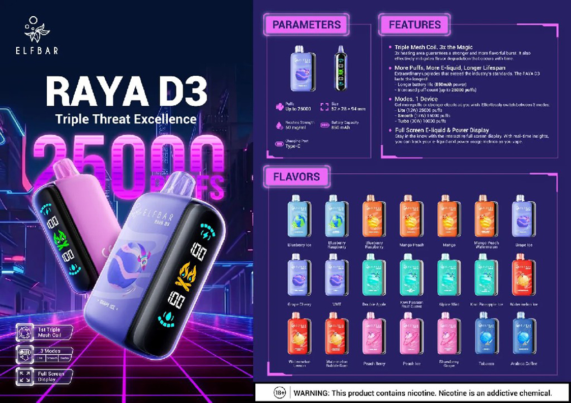 Elf Bar Raya D3 25K Wegwerpbare Vape