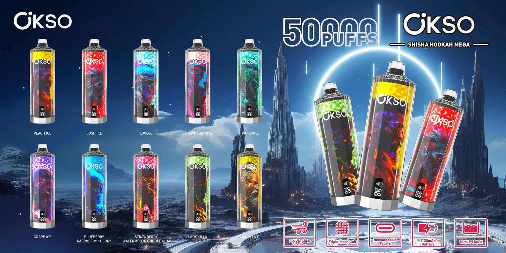 OKSO Shisha Hookah Mega 50K Banners