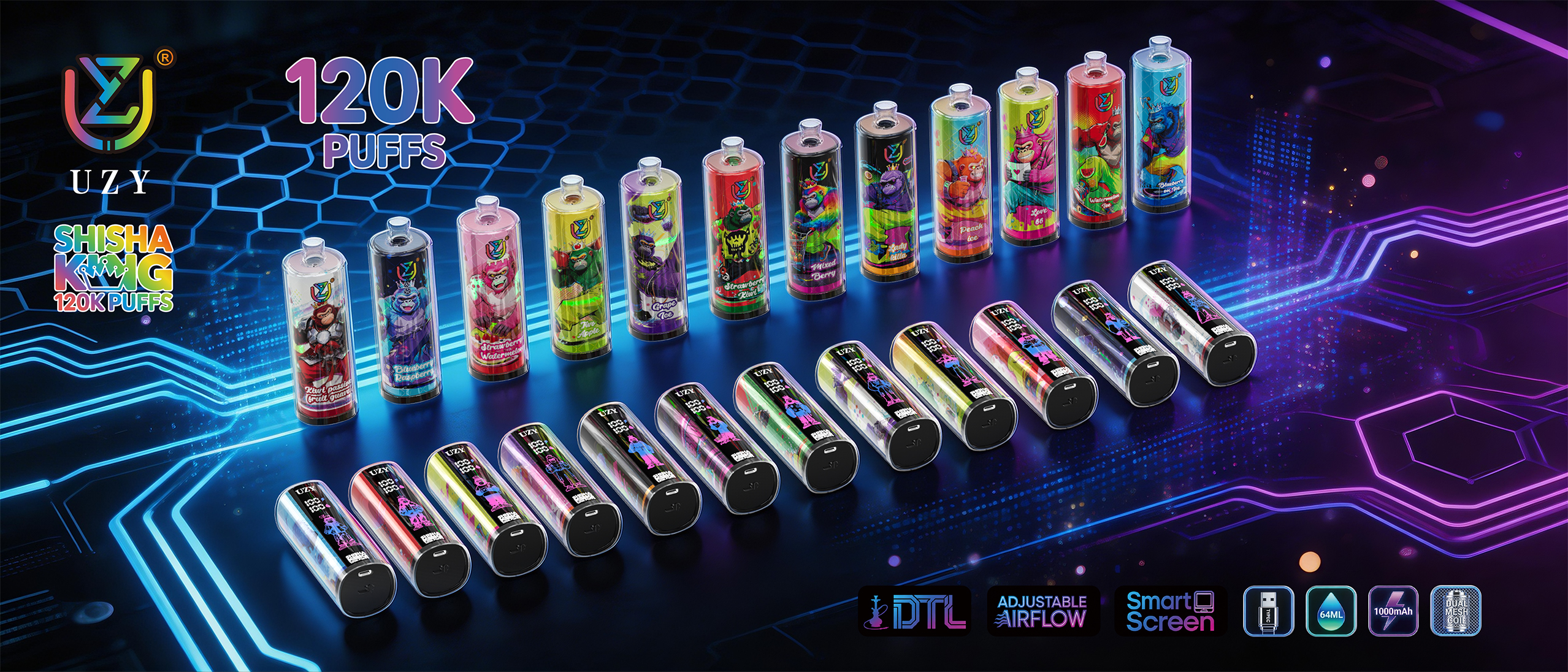 UZY Shisha Hookah King 120K Banner UZY Shisha Hookah King 120K Banner