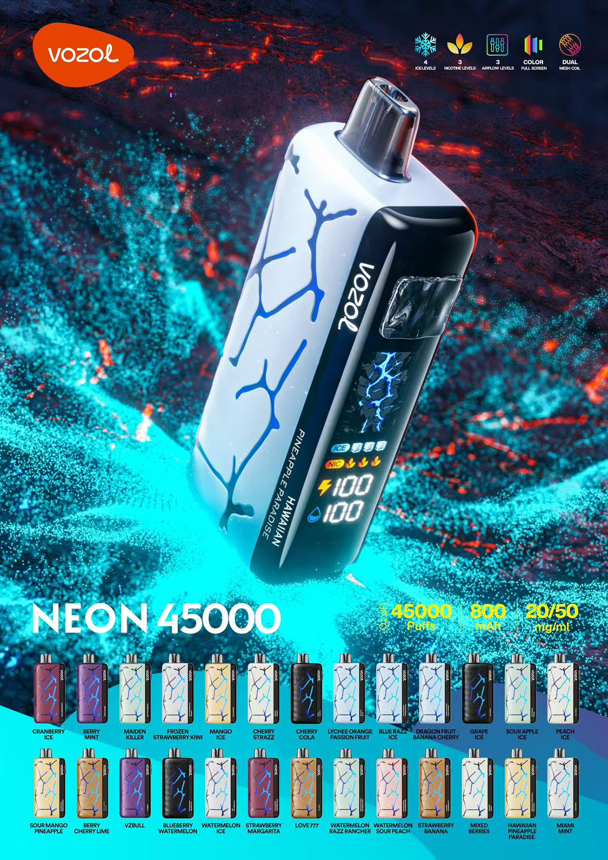 Vozol Neon 45K Flavors Vozol Neon 45K Flavors