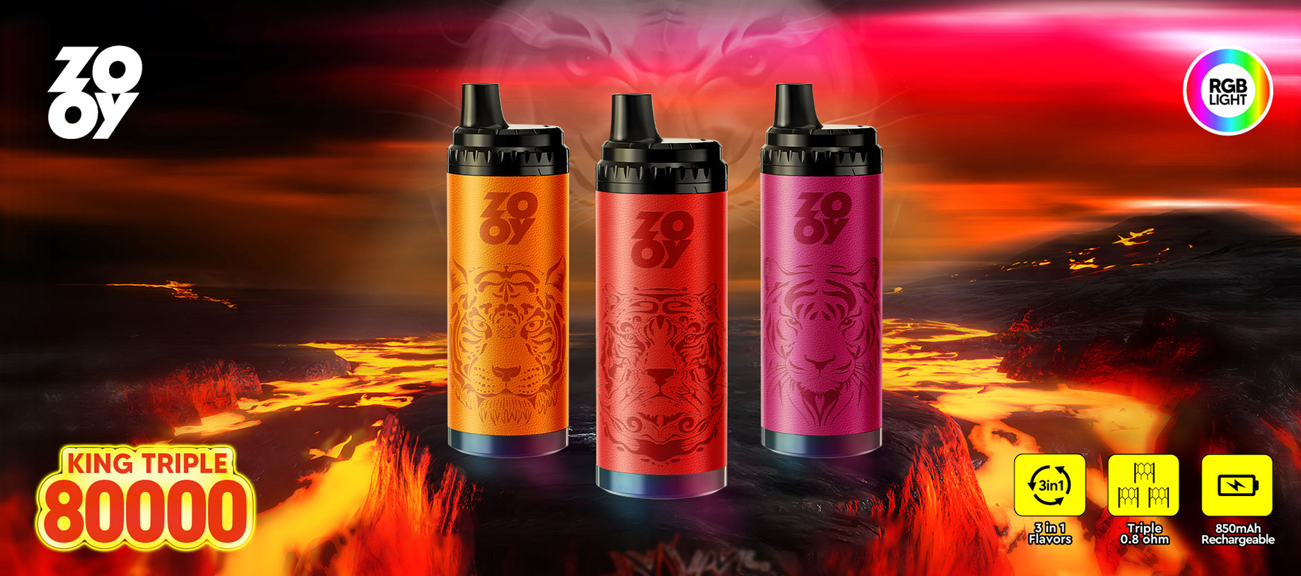 Zooy King Triple 80K Disposable Vape Zooy King Triple 80K Disposable Vape