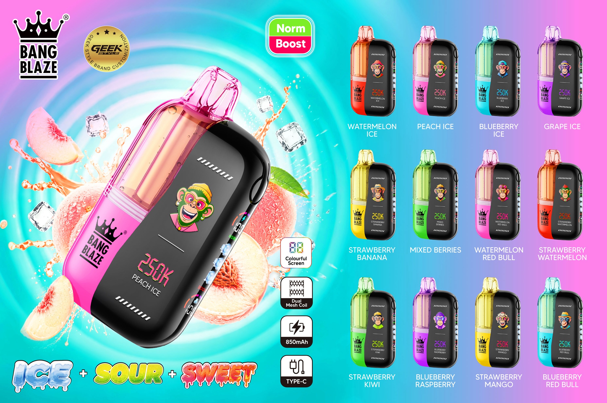 Bang Blaze 250K Puffs Disposable Vape Poster Bang Blaze 250K Puffs Disposable Vape Poster